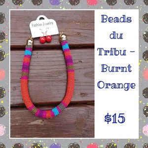 Beads du Tribu - Burnt Orange Beaded Jewelry